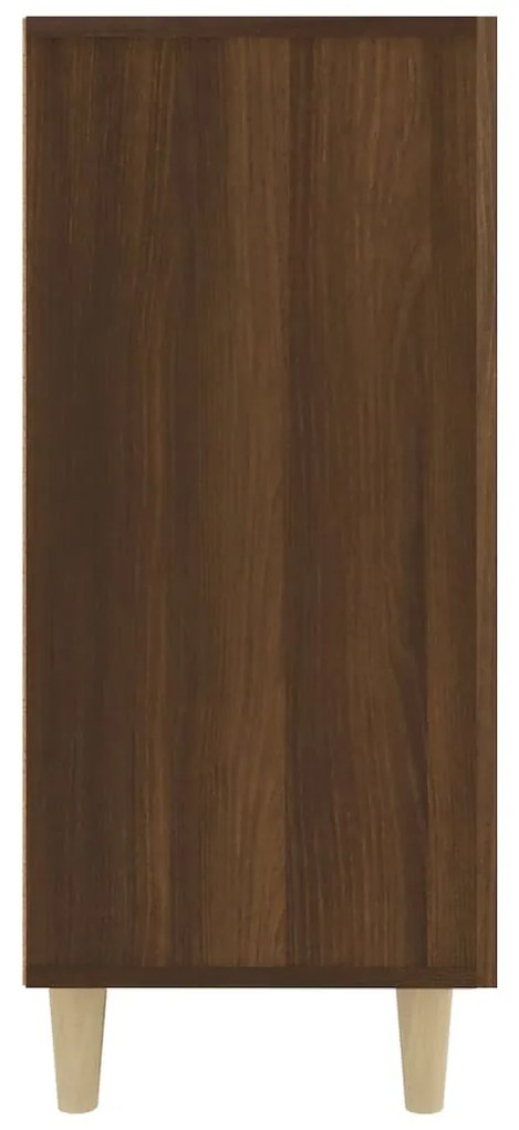 Credenza rovere marrone 90x34x80 cm in legno multistrato