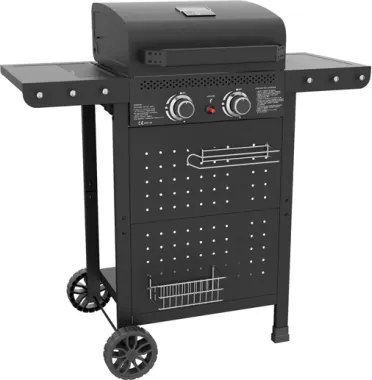 Barbecue A Gas 2 Fuochi Ripiani Pieghevoli Hot 2 C-Line