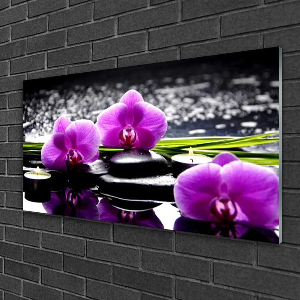 Quadro vetro Pianta di orchidea da fiore 100x50 cm