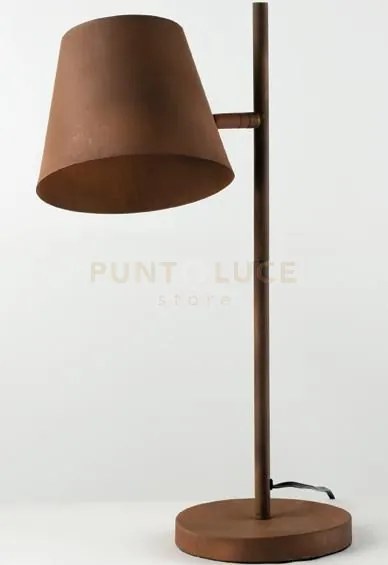 Lampada da tavolo in metallo e ferro colt ruggine 1 luce attacco e2...