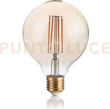 Lampadina attacco e27 in vetro globo ambra 4 w 400 lm 2200 k d095