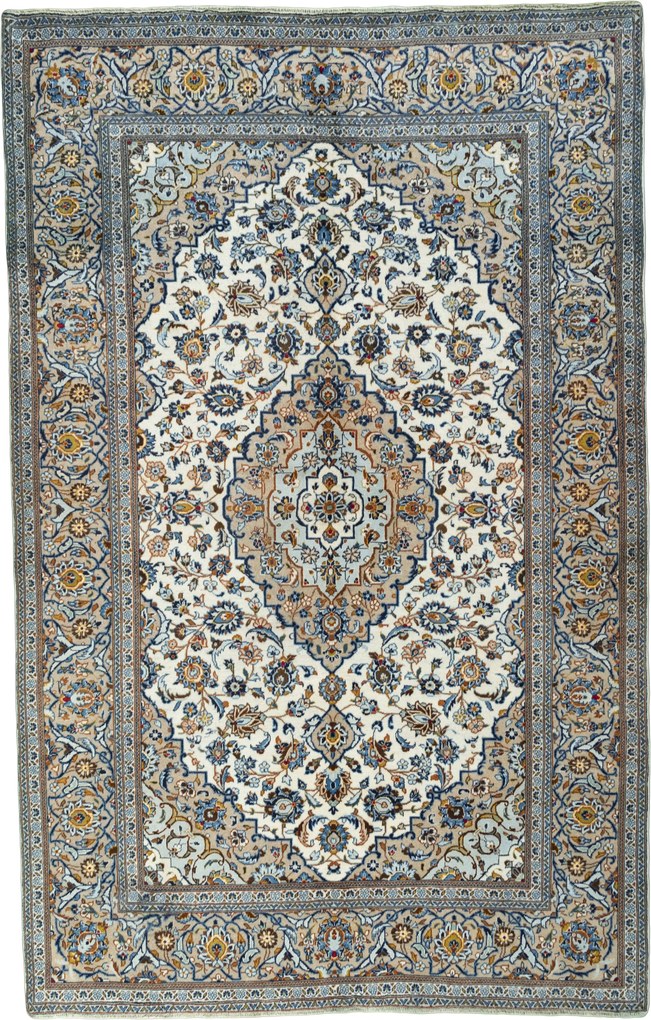 Kashan Tappeto persiano 200x320 Beige (Iran) Annodato A Mano