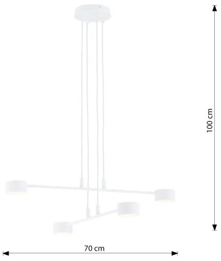 Lampadario a sospensione con filo MODUS 4xGX53/10W/230V bianco