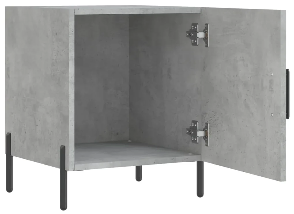 Comodino grigio cemento 40x40x50 cm in legno multistrato
