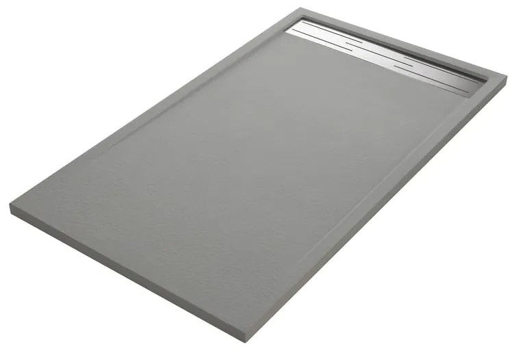 Piatto doccia SENSEA in resina Neo Metal Grid grigio L 70 x L 140 x H 3.5 cm opaco effetto pietra