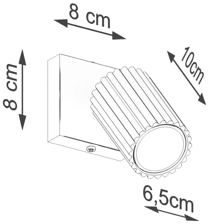 Faretto dorato 8x16 cm Gleam – Sollux