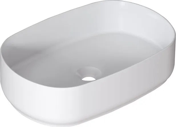 Lavabo da appoggio Kyoto ovale in ceramica L 55 x H 12 x P 36 cm bianco