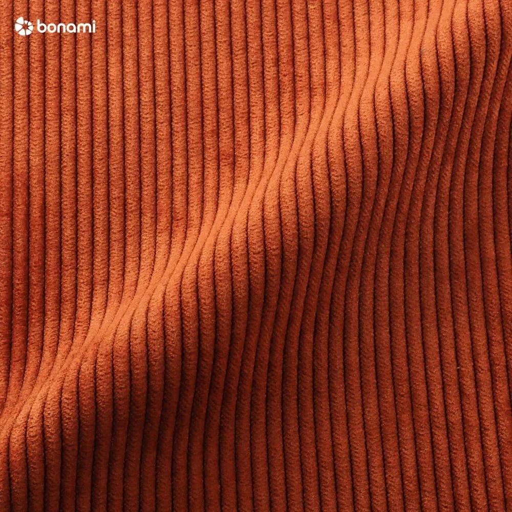 Divano letto in velluto a coste arancione 197 cm Elbeko - Scandic