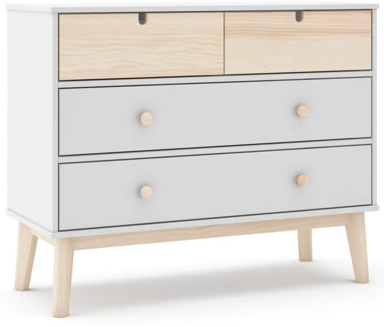 Cassettiera bassa bianca per bambini 100x81 cm Estefania - Marckeric