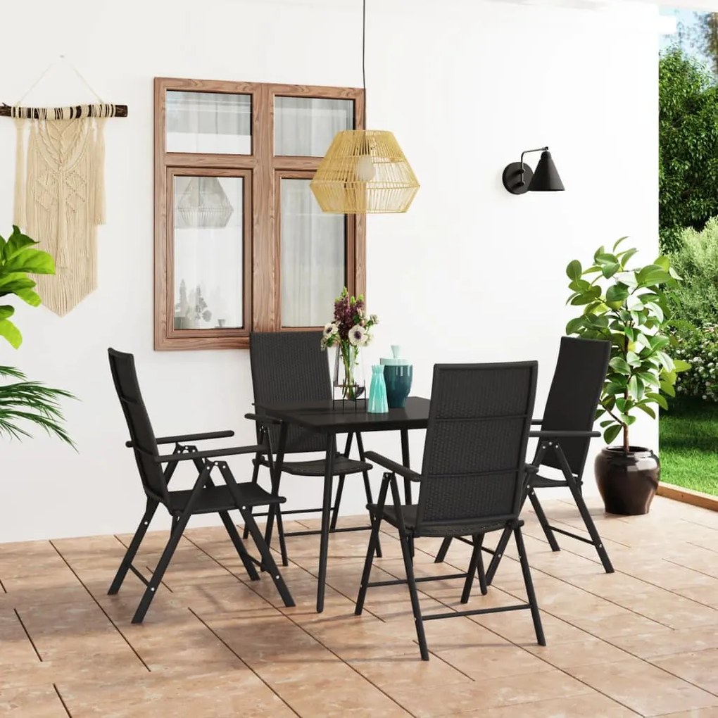Set Da Pranzo Da Giardino 5 Pz Nero /