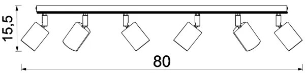 Faretto TULON 6xGU10/8W/230V nero/quercia