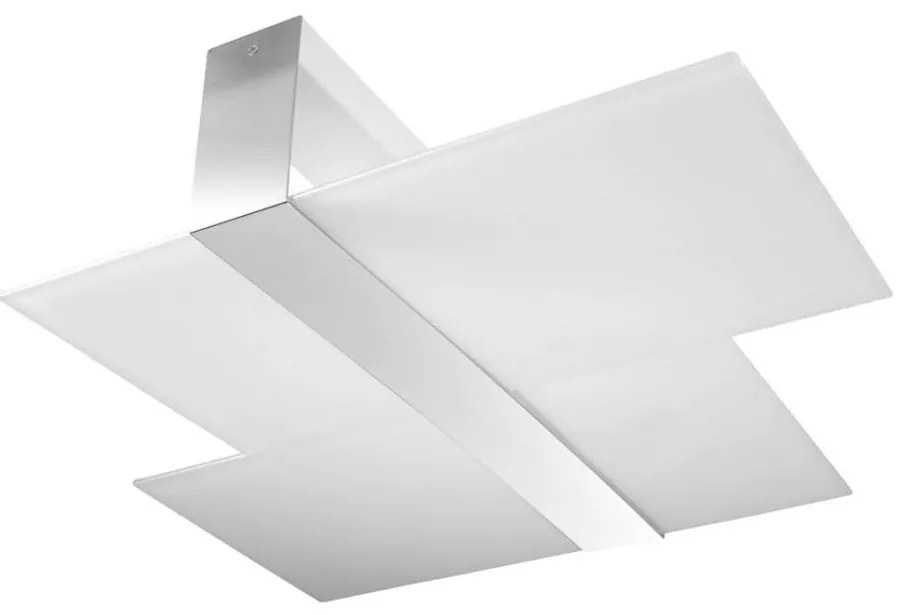 Sollux SL.0188 - Plafoniera MASSIMO 2xE27/60W/230V bianco/cromo