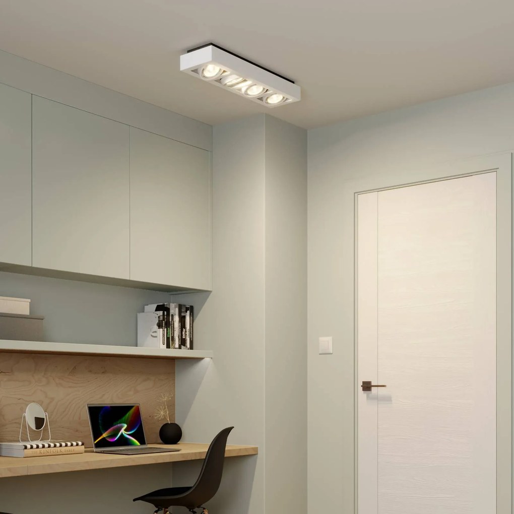 Arcchio Faretto da soffitto Ronka, a 4 luci, lungo, bianco