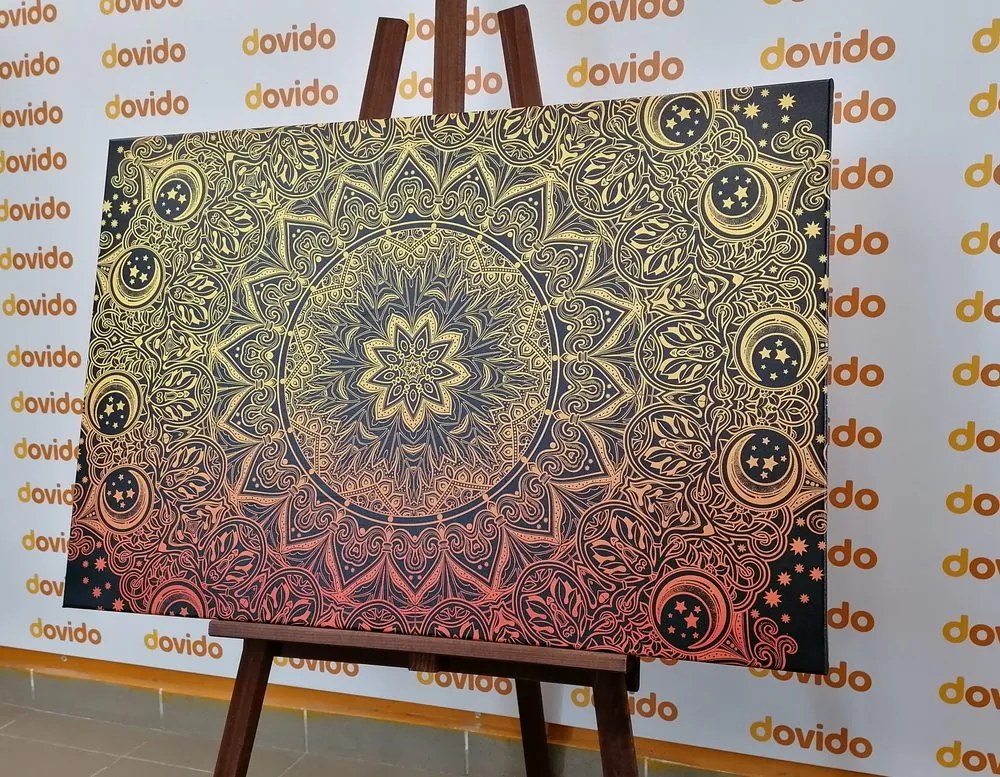 Quadro su tela – Mandala orientale dorata