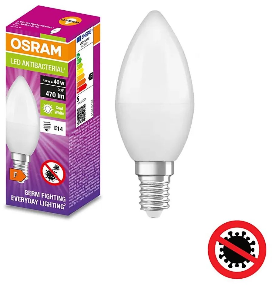 Lampadina LED Antibatterica B40 E14/4,9W/230V 4000K - Osram