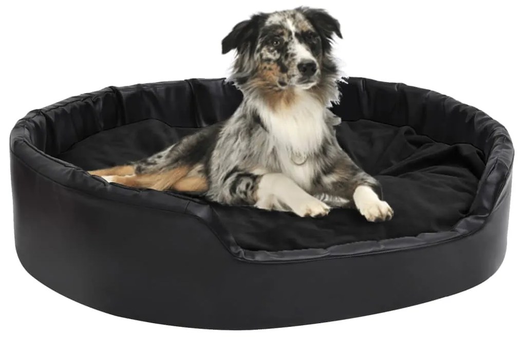 Lettino Per Cani Nero 99x89x21 Cm İn Peluche E Similpelle /