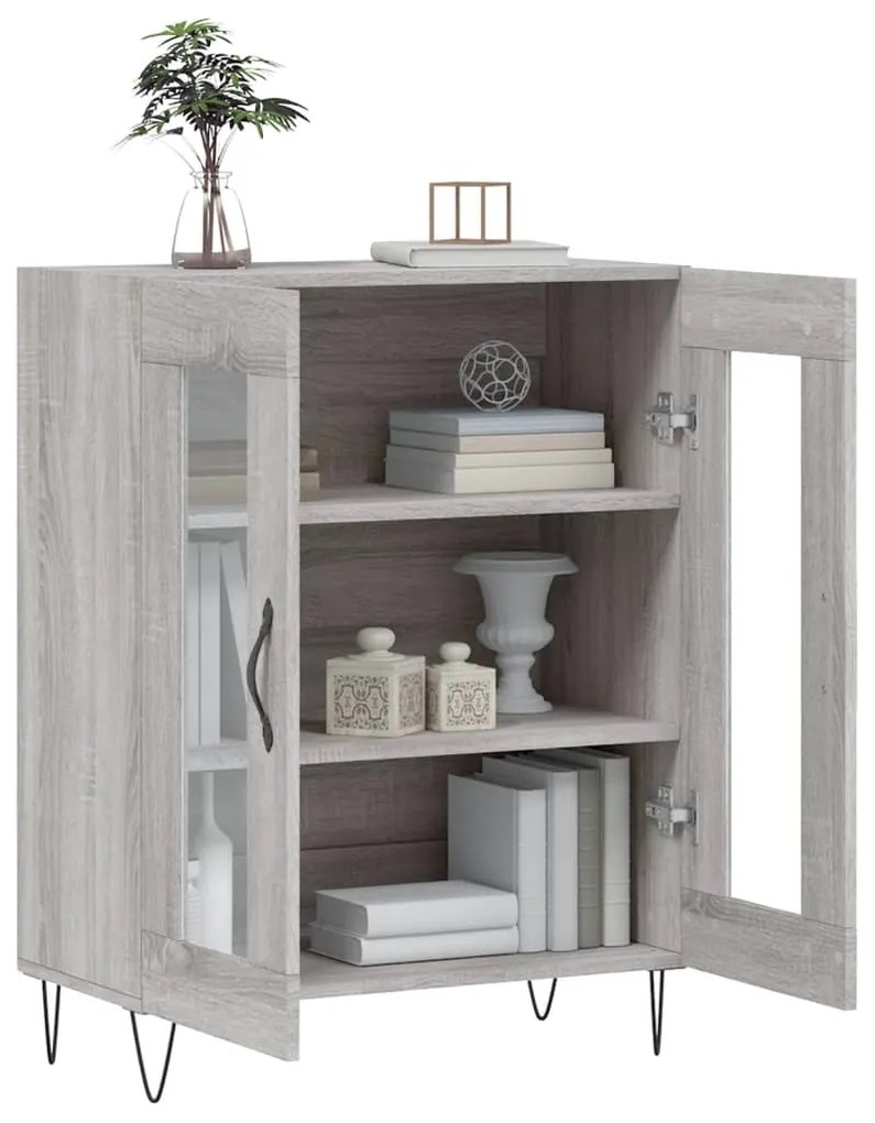 Credenza grigio sonoma 69,5x34x90 cm in legno multistrato