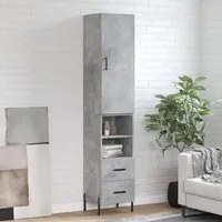 Credenza Grigio Cemento 34,5x34x180 cm in Legno Multistrato 3198925