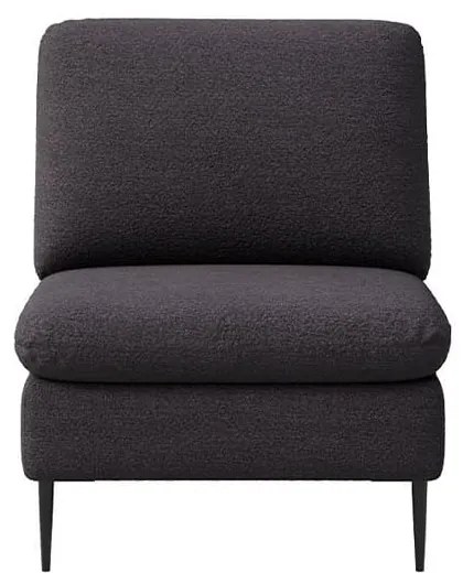 Poltrona nera in tessuto bouclé Moilo - MESONICA