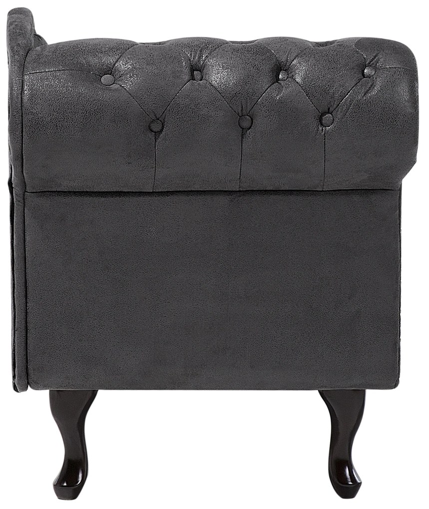 Chaise longue vintage sinistra in pelle sintetica grigia NIMES Beliani