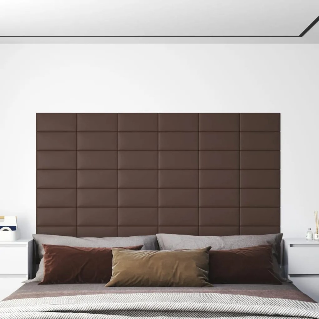 Pannelli Murali 12 Pz Marroni 30x15 Cm İn Similpelle 0,54 M² /