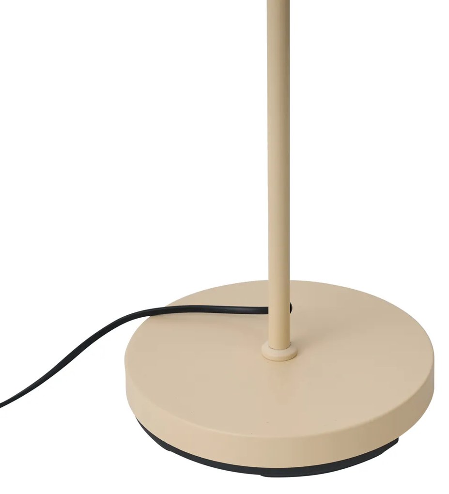 Lampada da terra Art Déco beige con piume bianche - Peahen