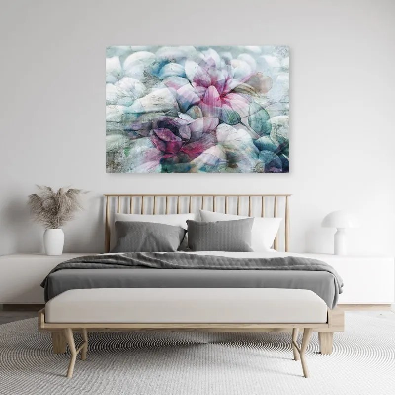 Quadro su tela, Foglie colorate di acquerello  Dimensioni Tappeti 90x60