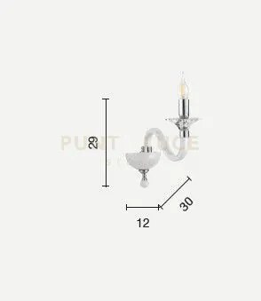 Applique gala 1 luci attacco e14 oro e trasparente h.29cm