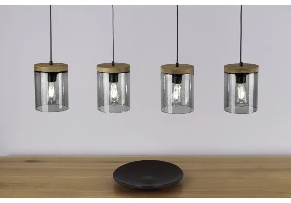 Spot-Light 161859151 - Lampadario a sospensione con filo MONSUN 1xE27/60W/230V pino