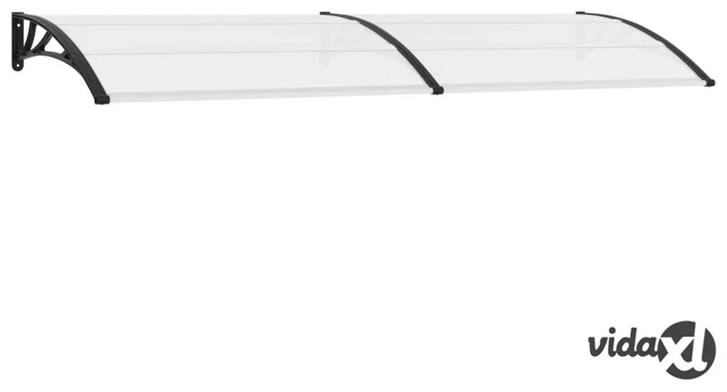 vidaXL Pensilina per Porta Nera e Trasparente 300x80 cm in PC