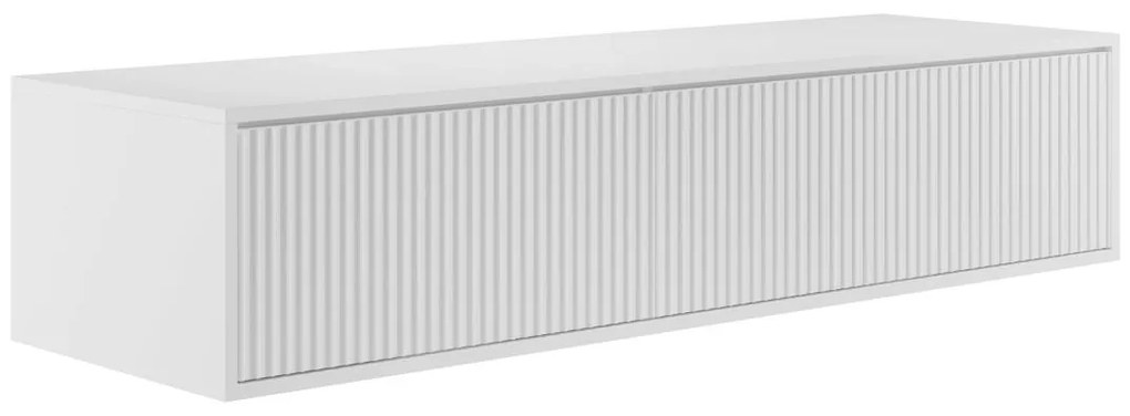 Mobile sotto lavabo sospeso a righe 150 cm Bianco - ARNEGA