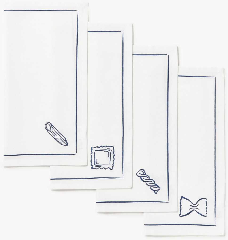 Set di 4 tovaglioli ricamati Tutti