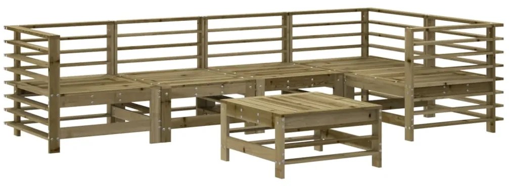 Set salotto da giardino 6 pz in legno impregnato di pino