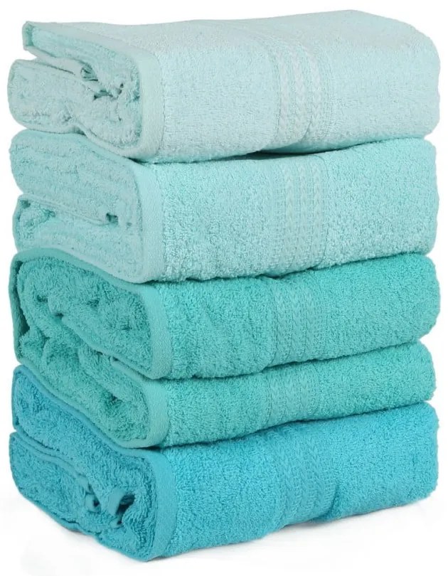 Set di 4 asciugamani Acqua, 70 x 140 cm Rainbow - Foutastic