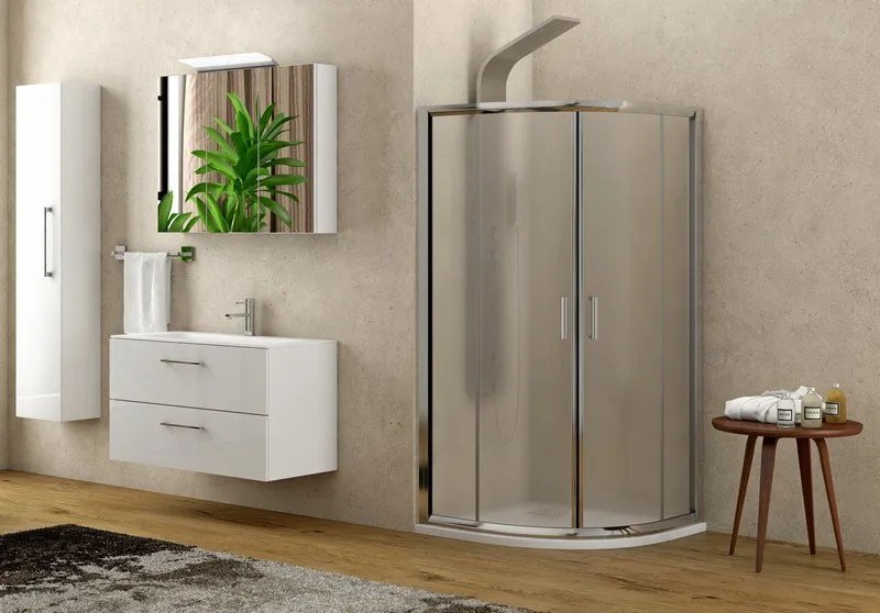 Box doccia semicircolare 90x90 cristallo opaco altezza 180cm | K400 - KAMALU