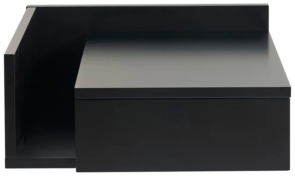 Comodino pensile nero con cassetto NASTY