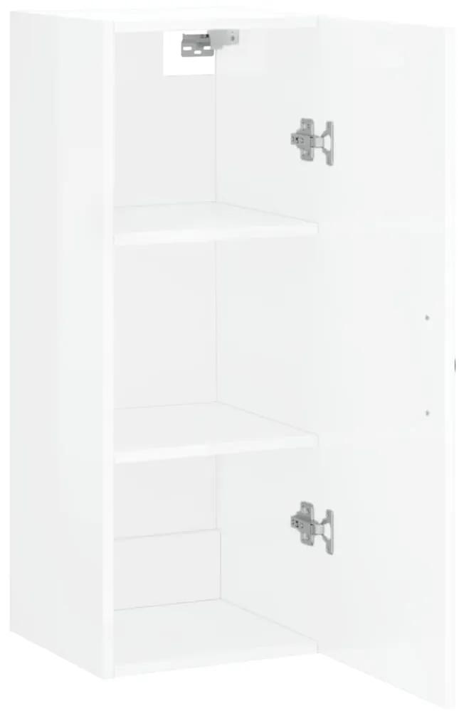Mobile parete bianco lucido 34,5x34x90 cm in legno multistrato