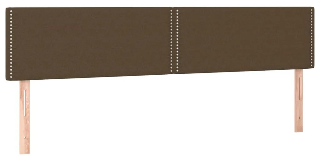 Testiera a led marrone scuro 200x5x78/88 cm in tessuto