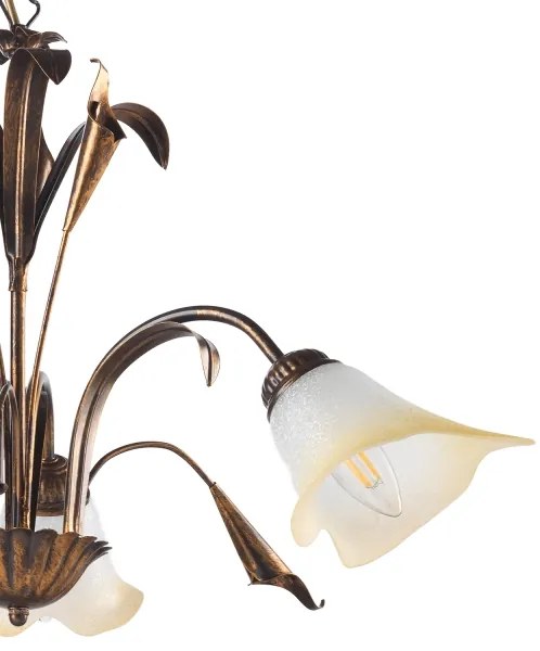 ONLI - Lampadario a sospensione con catena LUCREZIA 3xE14/6W/230V bronzo