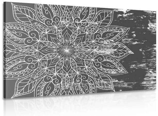 Stampa su tela – Texture Mandala in bianco e nero