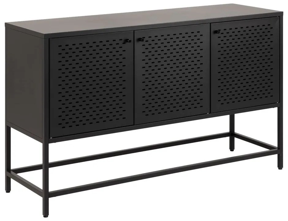 Cassettiera bassa nera in metallo 125x75 cm Newcastle - Actona