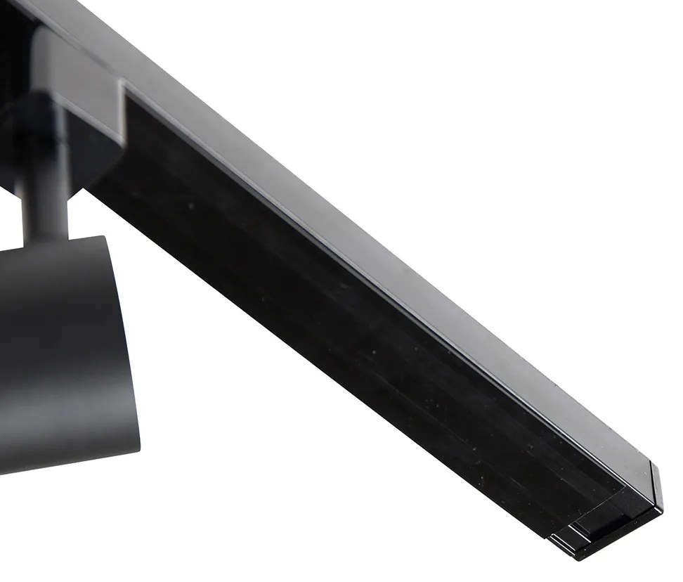 Sistema a binario monofase nero con 4 faretti e alimentatore rotondo I-power - Jeana