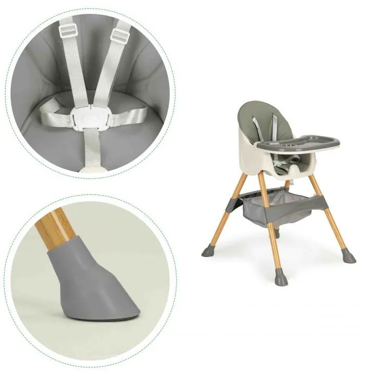 Sedia per allattamento 2in1 in grigio