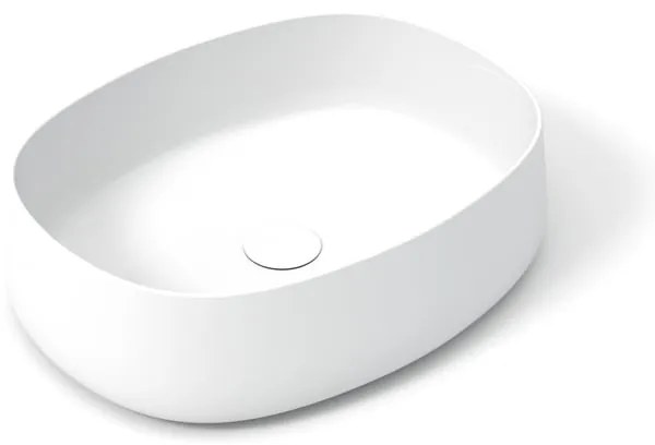 Lavabo da appoggio OLYMPIA CERAMICA ovale in ceramica L 50 x H 14 x P 40 cm bianco piletta non inclusa