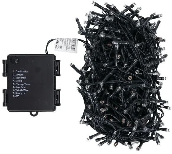 Aigostar - Catena luminosa natalizia da esterno a LED, 500 LED / 8 funzioni, 4xAA, 25,3 m, multicolore