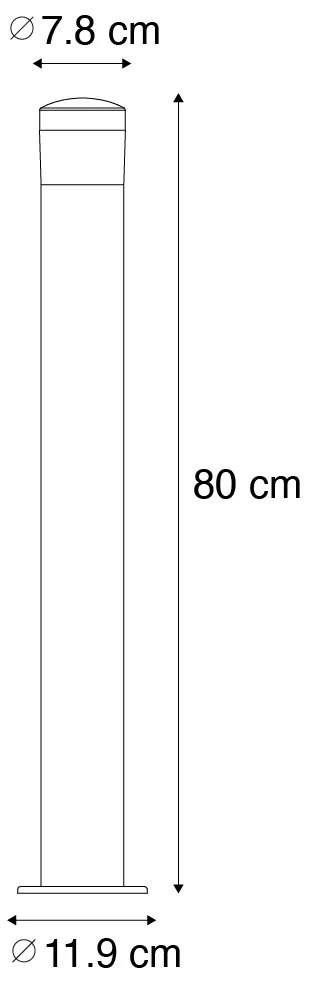 Lampada da esterno moderna nera 80 cm IP44 incl. LED - Roxy