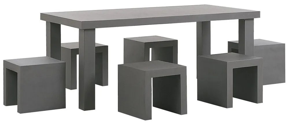 Set mobili da giardino in cemento tavolo e 6 sedie TARANTO Beliani