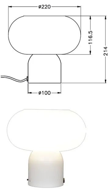 Lampada da tavolo LED design Silvia bianco 620 LUMEN