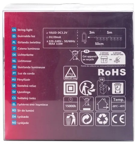 Aigostar - Catena decorativa da esterno LED 10xLED/8m IP44 bianco freddo