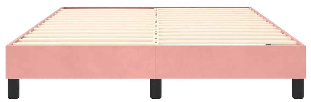 Giroletto a molle rosa 140x200 cm in velluto